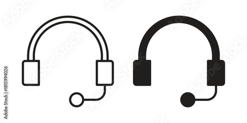Headset icons in different style, sign or symbol, suitable for apps and websites