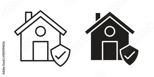 Home insurance icons in different style, sign or symbol, suitable for apps and websites