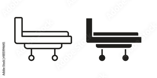 Hospital bed icons in different style, sign or symbol, suitable for apps and websites