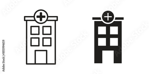 Hospital icons in different style, sign or symbol, suitable for apps and websites