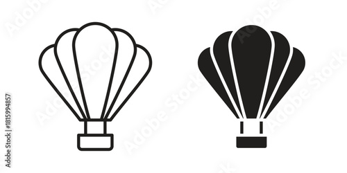 Hot air balloon icons in different style, sign or symbol, suitable for apps and websites