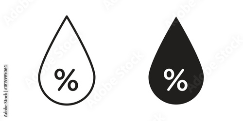 Humidity icons in different style, sign or symbol, suitable for apps and websites