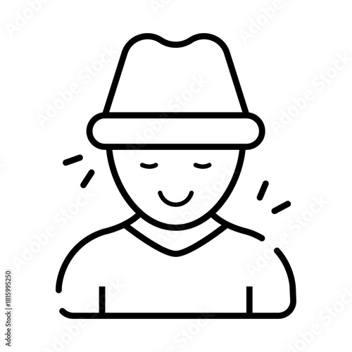 Mysterious person icon, editable vector 