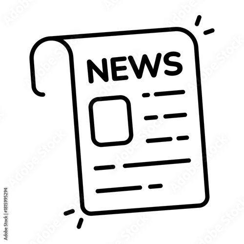 A unique design icon of newspaper 