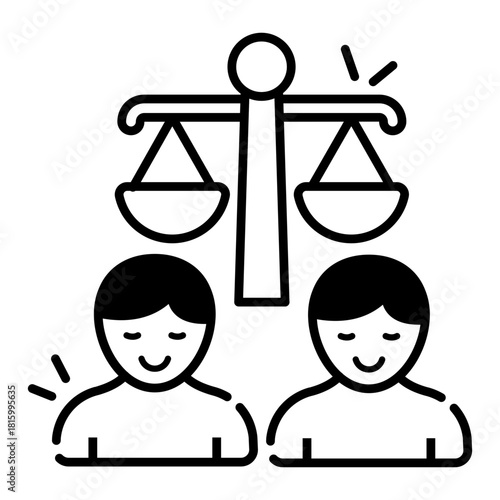 Unique design icon of public law