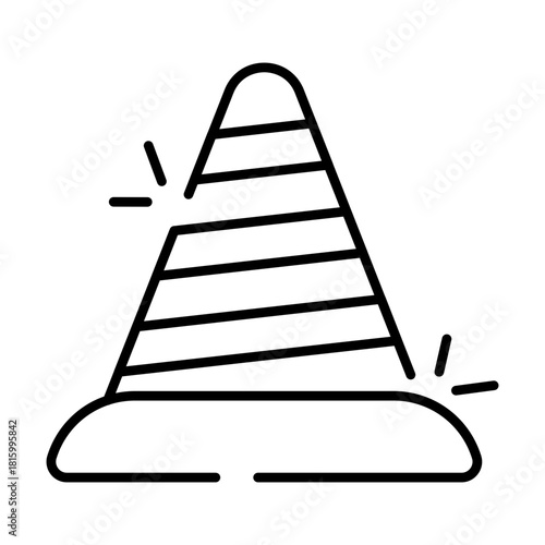 Trendy vector design of construction cone 