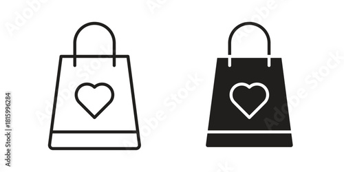 Gift bag icons in different style, sign or symbol, suitable for apps and websites