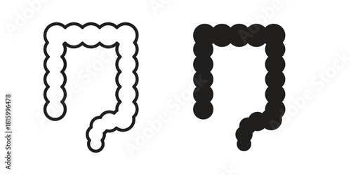Intestines icons in different style, sign or symbol, suitable for apps and websites
