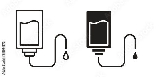 IV drip icons in different style, sign or symbol, suitable for apps and websites