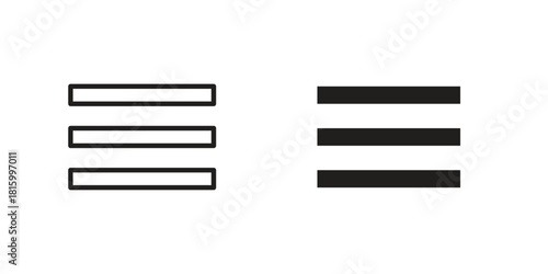 Hamburger menu icons in different style, sign or symbol, suitable for apps and websites