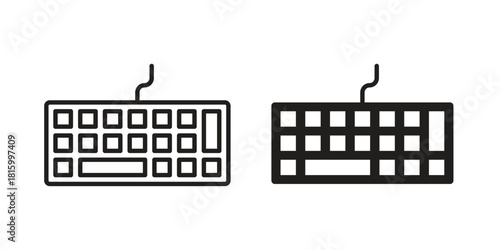 Keyboard icons in different style, sign or symbol, suitable for apps and websites