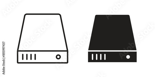 Hard drive icons in different style, sign or symbol, suitable for apps and websites
