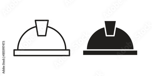 Hard hat icons in different style, sign or symbol, suitable for apps and websites