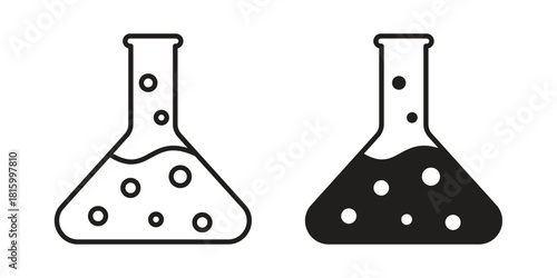 Lab flask icons in different style, sign or symbol, suitable for apps and websites