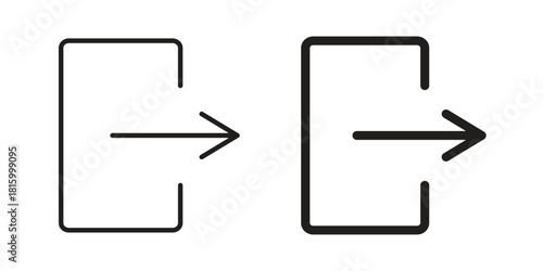 Logout icons in different style, sign or symbol, suitable for apps and websites