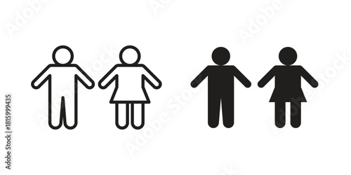 Man and woman icons in different style, sign or symbol, suitable for apps and websites
