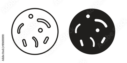 Microorganism icons in different style, sign or symbol, suitable for apps and websites