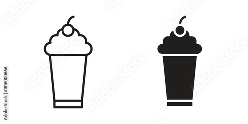 Milkshake icons in different style, sign or symbol, suitable for apps and websites