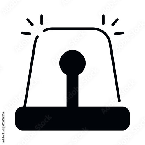 Revolving red light icon, vector design of siren