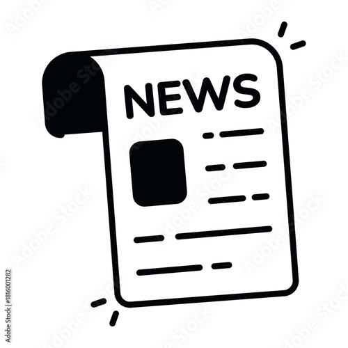 A unique design icon of newspaper 