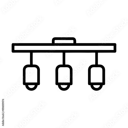 Modern track lighting fixture with three lamps in minimal design  