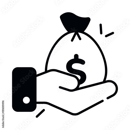 Modern design icon of money bag