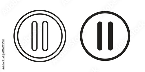Pause button icons in different style, sign or symbol, suitable for apps and websites