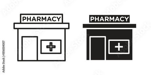 Pharmacy icons in different style, sign or symbol, suitable for apps and websites