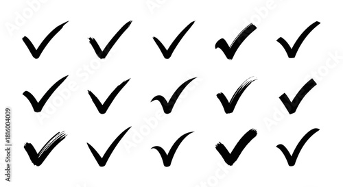 Checkmark Collection A Variety of Vector Tick Symbols for Approval and Verification