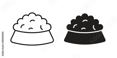 Pet food icons in different style, sign or symbol, suitable for apps and websites