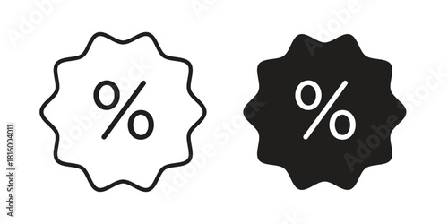 Percentage icons in different style, sign or symbol, suitable for apps and websites