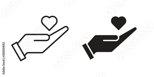 Philanthropy icons in different style, sign or symbol, suitable for apps and websites