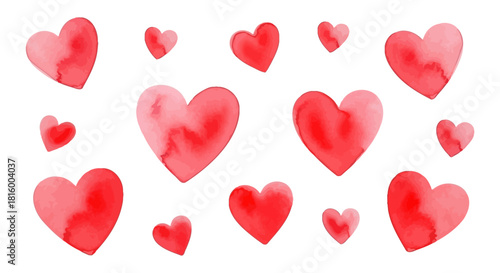 Heartfelt Watercolor A Tapestry of Love and Affection in Red Tones