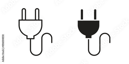 Plug icons in different style, sign or symbol, suitable for apps and websites