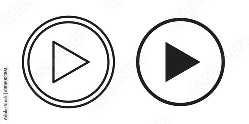 Play icons in different style, sign or symbol, suitable for apps and websites