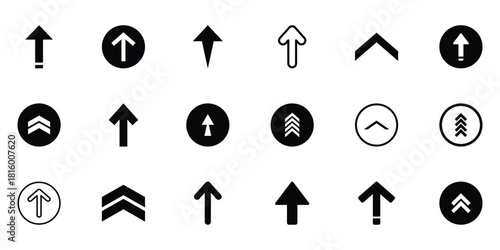 Set of swipe up arrow icon collection. Swipe up arrow symbol.