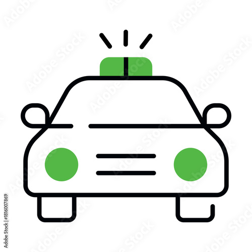 Police car icon in unique design 