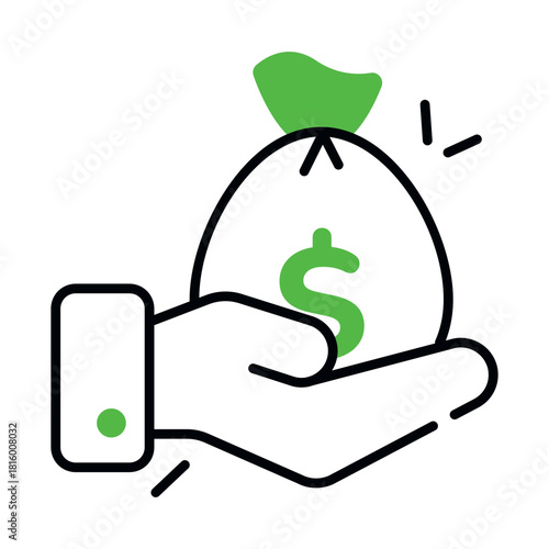 Modern design icon of money bag