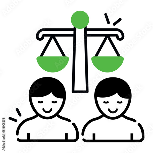 Unique design icon of public law