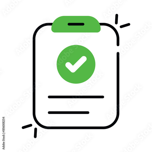 An eye catching design icon of verified paper 