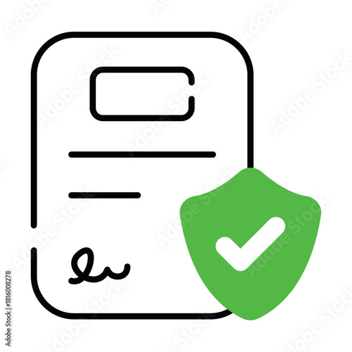 A beautiful design icon of secure contract 