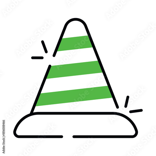 Trendy vector design of construction cone 
