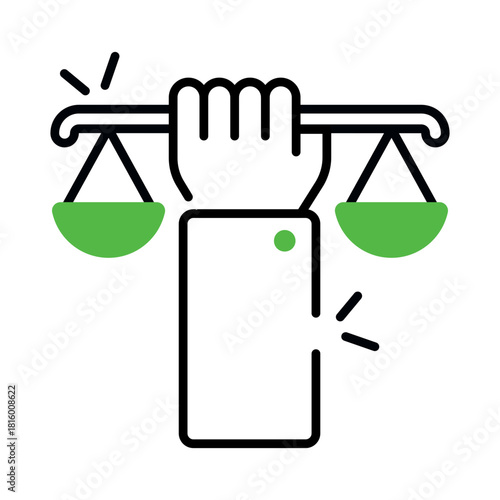 Unique design icon of justice 