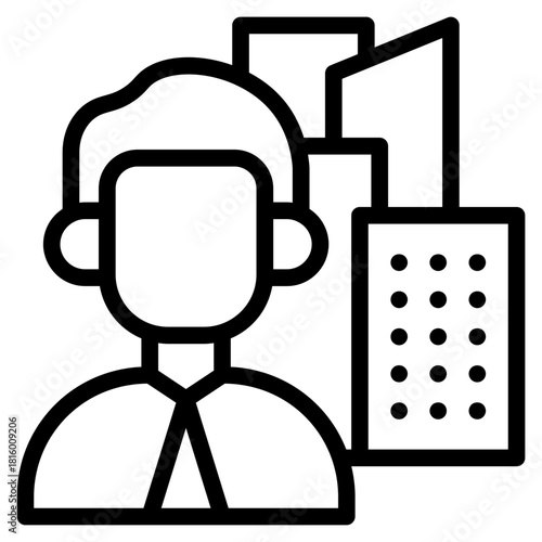 Clean Accountant icon in vector illustration financial management, accounting tasks, and business organization. Simple modern line style for apps, reports, and digital dashboards.
