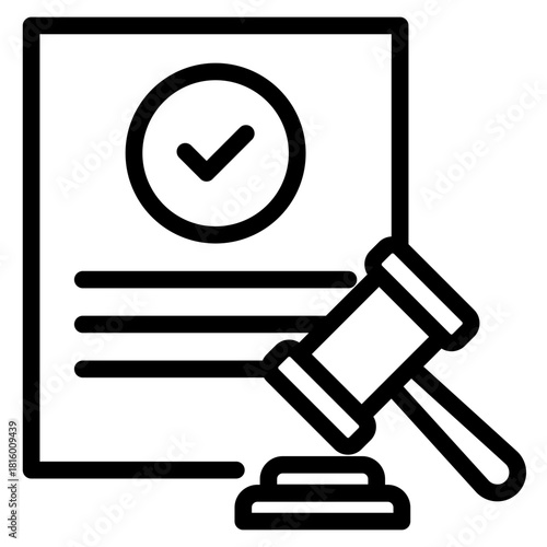 Clean Legality icon in vector illustration financial management, accounting tasks, and business organization. Simple modern line style for apps, reports, and digital dashboards.