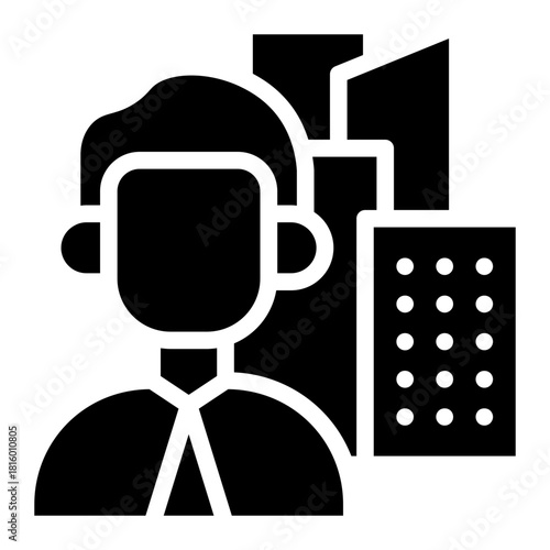 Clean Accountant  icon glyph in vector illustration financial management, accounting tasks, and business organization. Simple modern line style for apps, reports, and digital dashboards.