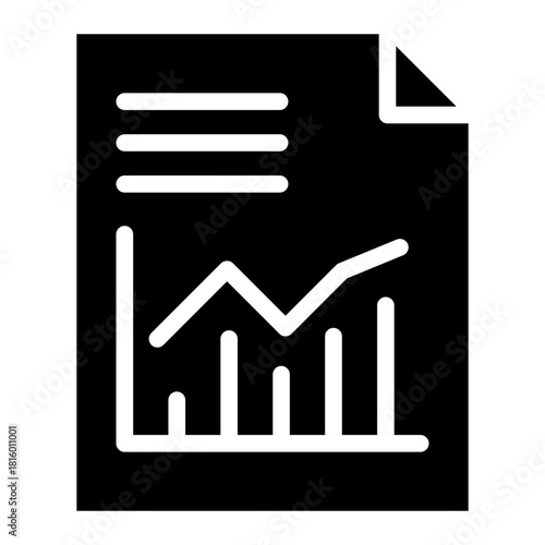 Clean Financial Statement icon glyph in vector illustration financial management, accounting tasks, and business organization. Simple modern line style for apps, reports, and digital dashboards.