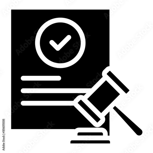 Clean Legality icon glyph in vector illustration financial management, accounting tasks, and business organization. Simple modern line style for apps, reports, and digital dashboards.