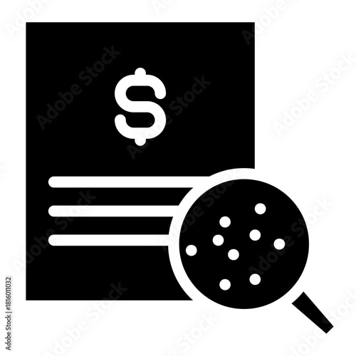 Clean Forensic Accounting icon glyph in vector illustration financial management, accounting tasks, and business organization. Simple modern line style for apps, reports, and digital dashboards.