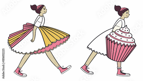 Flatten a cupcake liner for wings + one small liner for the dress.